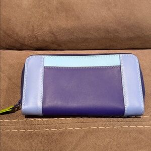Mywalit Stylish Purple and Blue Women's Zip Around Wallet